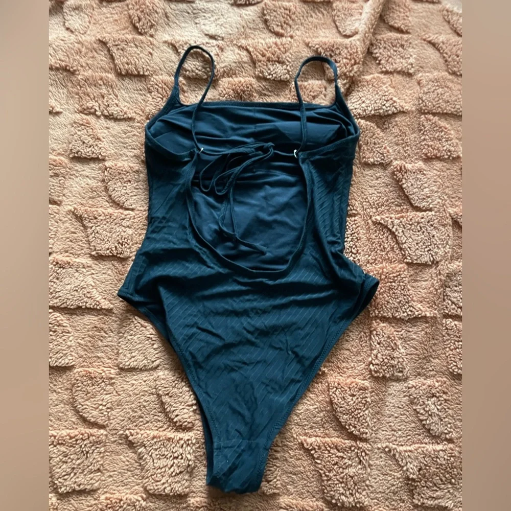 H&M Navy Blue Squareneck One Piece Bathing Suit - Picture 2 of 3